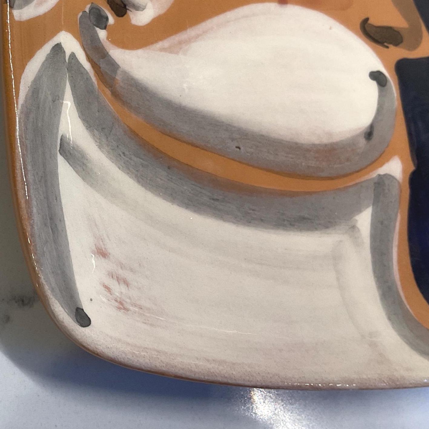 Zrike Italian Pottery Jolly St. Nick Santa Christmas Square Small