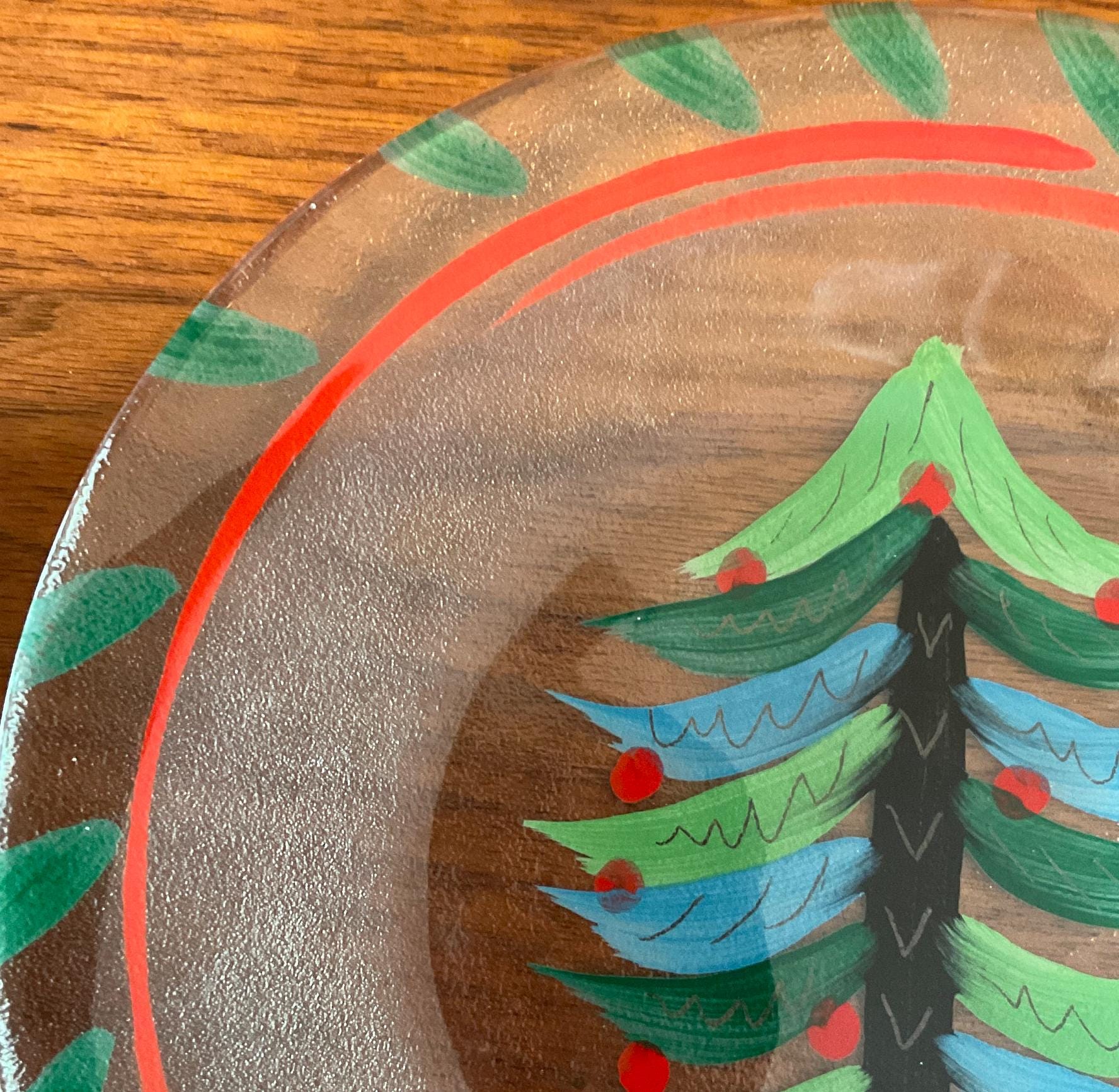 Kosta Boda Christmas Tree SET OF 9 Salad Plates Ulrica Hydman