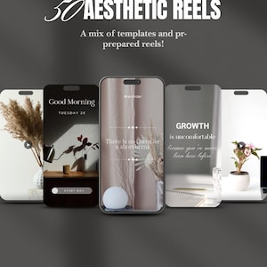 Neutral Aesthetic Instagram Reel Templates Faceless Digital Marketing UGC Social Media Coach Minimalist Social Media Design Luxury