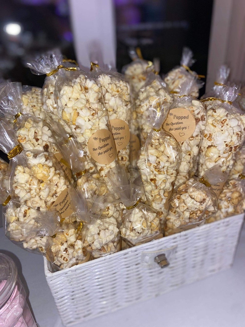 Engagement Popcorn Bags, Party Bags, Engagement Party, Bachelorette