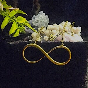 Golden Infinity Necklace. Minimalist, Romantic, Sacred Geometry, love gift.