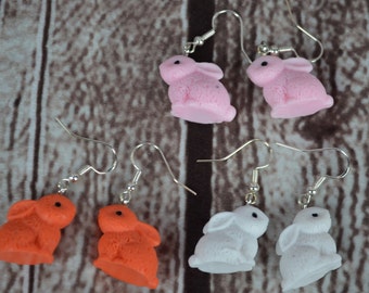 bunny earrings, Easter earrings, rabbit earrings