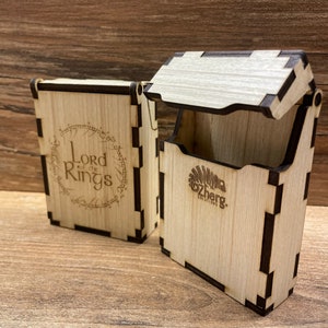 Porta carte da Poker in Legno - Incisione The Lord of the Ring - Il Signore degli Anelli - Poker card Holder - Idea regalo -