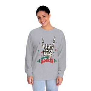 Jingle Bell Rockin Skeleton Unisex Classic Langarm T-Shirt