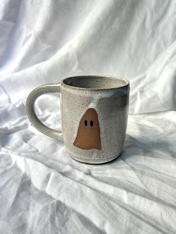 Handmade Mug | Ceramic Ghost Cup | Quirky Pottery | Cute Halloween Decor | Fall Coffee Cup
