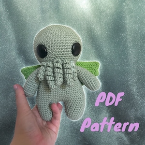 Colin the Cthulhu crochet pattern, pdf pattern, lovecraft, amigurumi pattern, Cthulhu, beginner friendly, crochet pattern