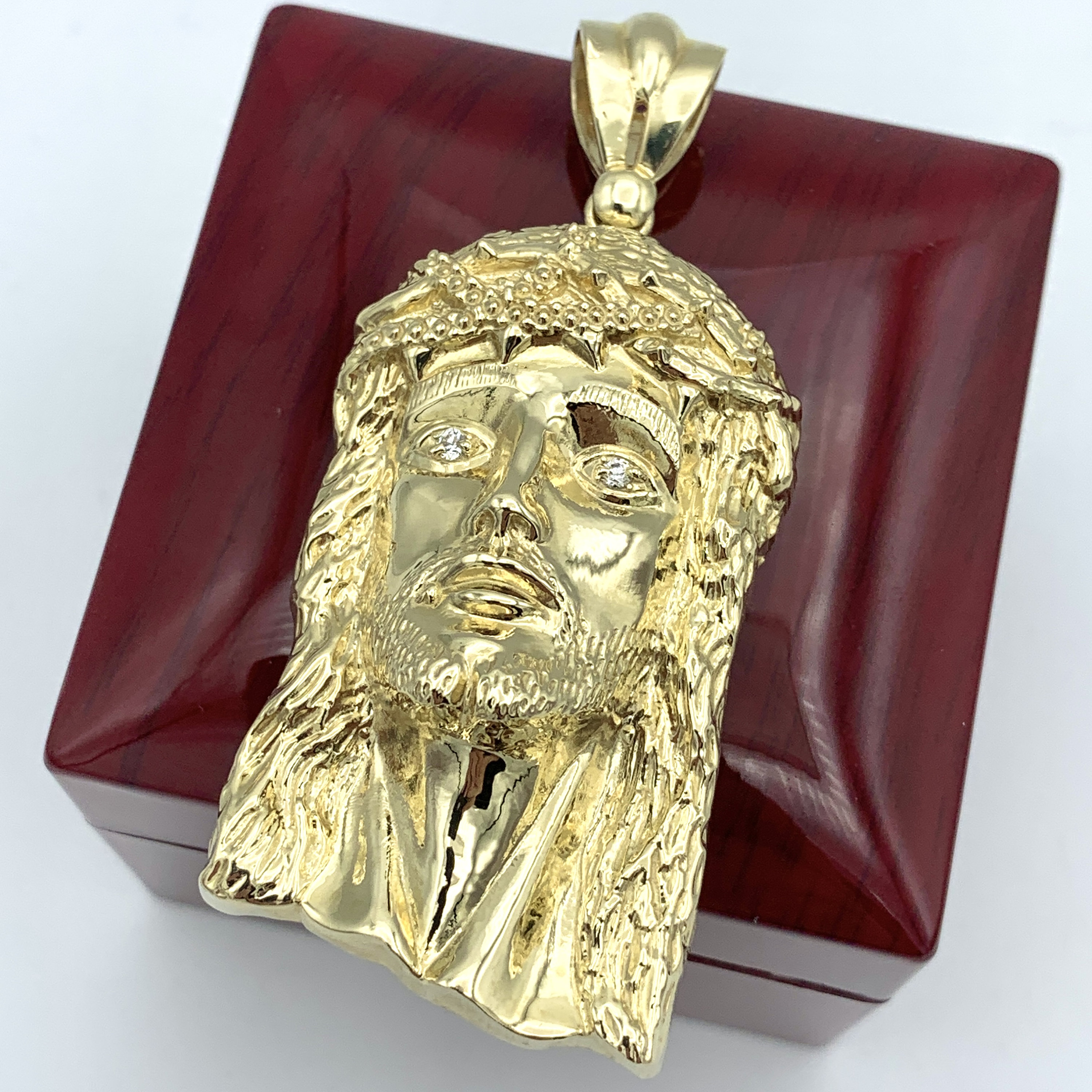 10k Real Gold Jesus Face Pendant Men 