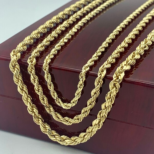 Solid 10k Gold Rope Chain Etsy