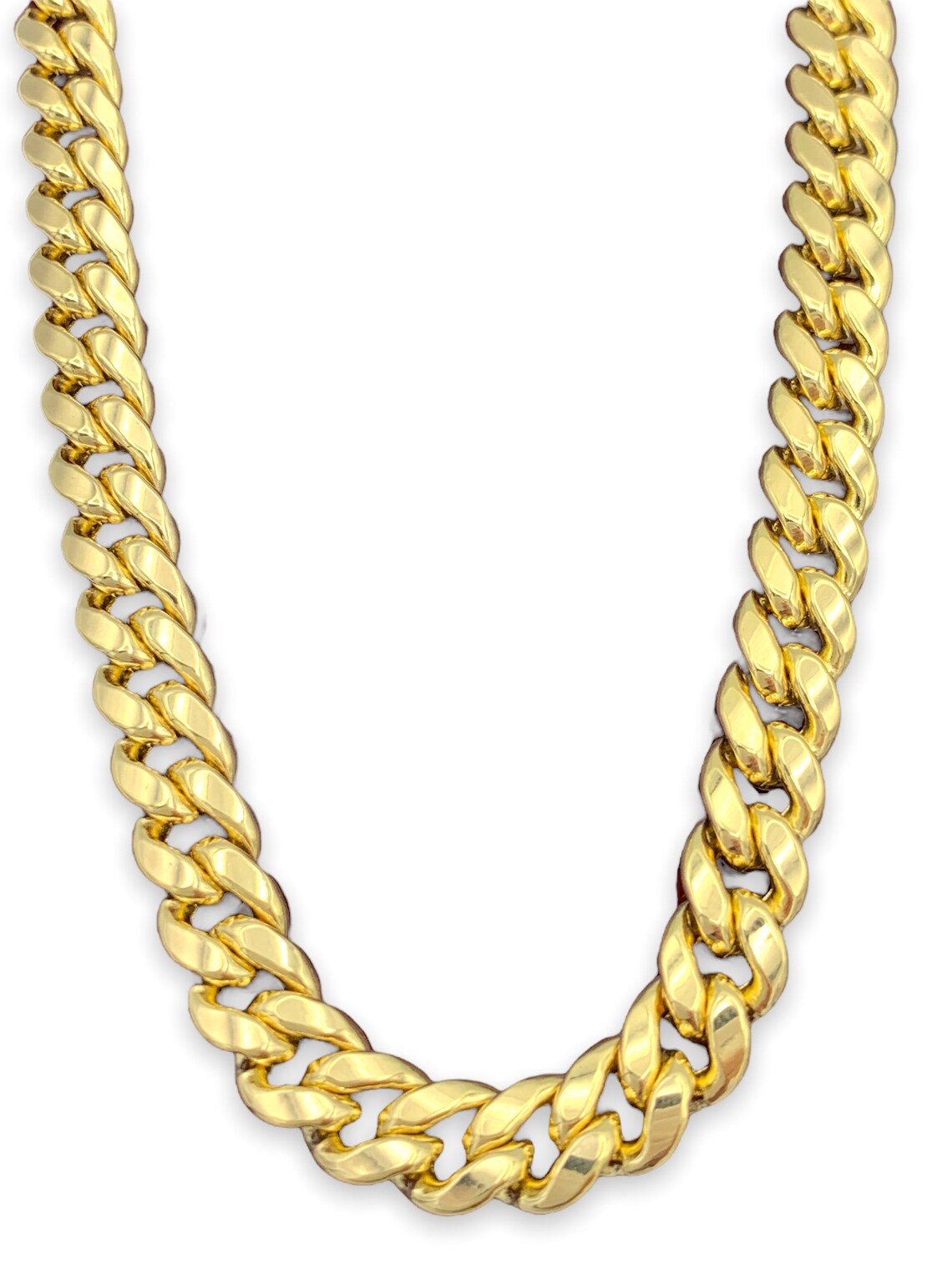 8mm 14k Real Gold Miami Cuban Link Chain Gold Cuban Necklace Etsy