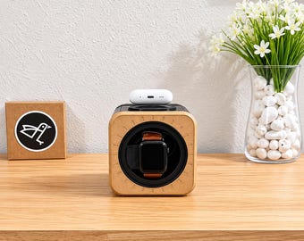 Carregador giratório para Apple Watch, carregador duplo MagSafe e suporte para pulseira 4 em 1