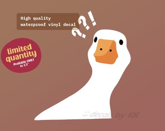 Confused duck | outdoor decal | funny vinyl decal| Decal Laptop Macbook Car Bumper Sticker