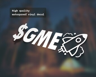 GME to the moon | Diamond hands | WSB | Wallstreetbets | Decal Laptop Macbook Car Bumper Sticker