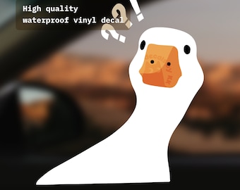 Confused duck | outdoor decal | funny vinyl decal| Decal Laptop Macbook Car Bumper Sticker