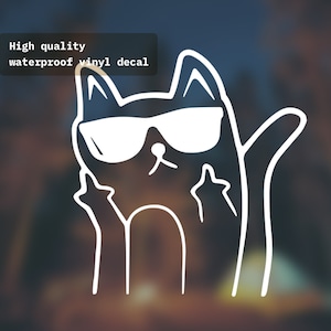 Faites pelucher votre chat | vinyle rigolo doigt du milieu | Sticker pour ordinateur portable Macbook pour voiture