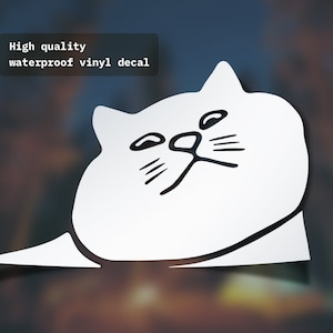 Lazy cat | outdoor decal | funny vinyl decal| Decal Laptop Macbook Car Bumper Sticker