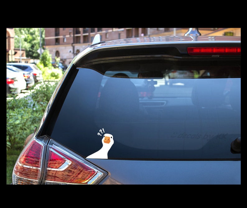 Confused duck outdoor decal funny vinyl decal Decal Laptop MacBook Car Bumper Sticker image 5