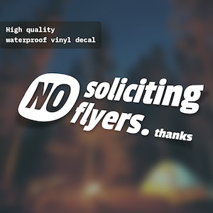 No soliciting no flyers | window decal | security sticker decal | store business home window outdoor decal
