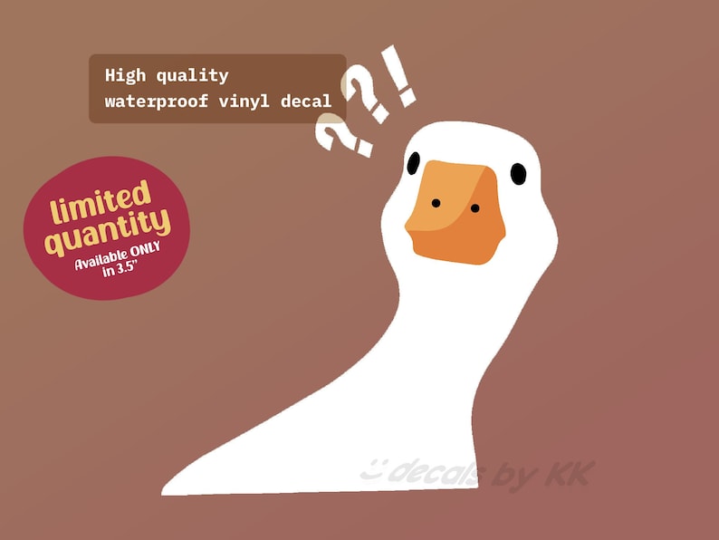 Confused duck outdoor decal funny vinyl decal Decal Laptop MacBook Car Bumper Sticker image 1