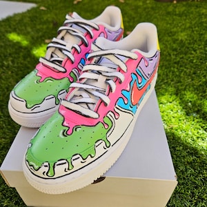 CARTOON DRIPPY hand painted  Air Force 1’s! Customizable sneakers for the whole family!