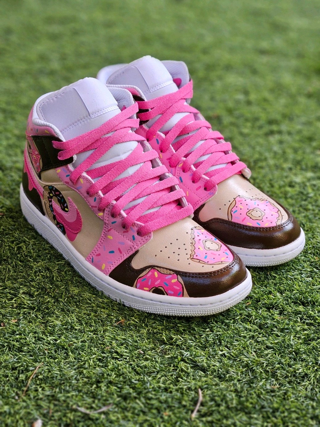 Donut Sprinkle Nike Jordan Mids Custom Hand-painted Sneakers