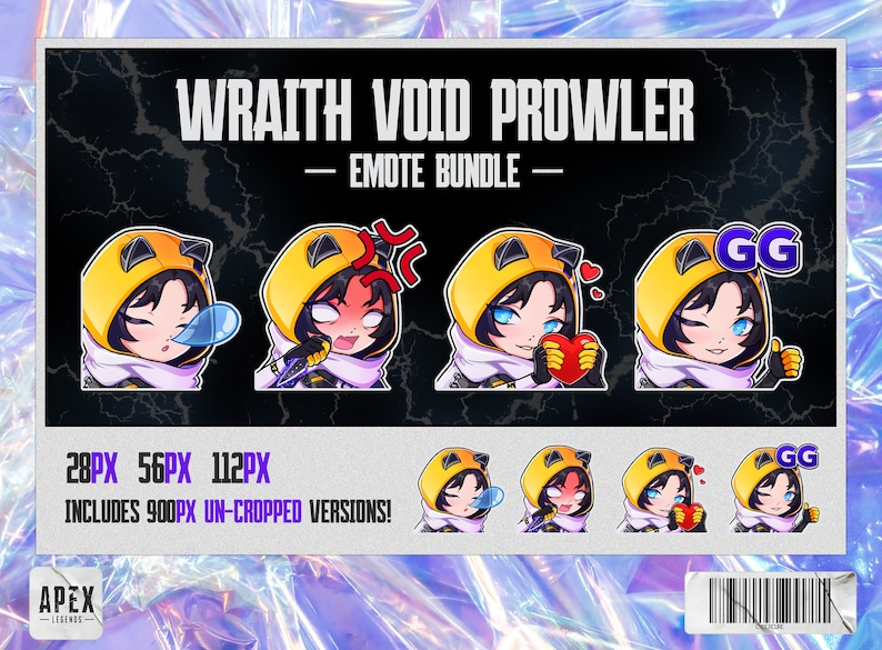 Wraith Void Prowler Apex Legends Chibi Emotes para Twitch - Etsy México