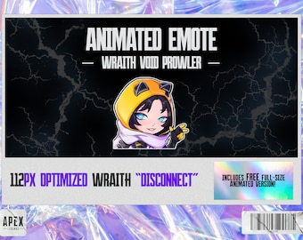Animated Wraith Void Prowler Apex Legends Chibi Disconnect Emote for Twitch, Discord, and YouTube