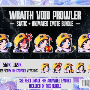 Wraith Void Prowler Animated and Static Apex Legends Chibi Emote Bundle for Twitch, Discord, and YouTube