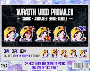 Wraith Void Prowler Animated and Static Apex Legends Chibi Emote Bundle for Twitch, Discord, and YouTube