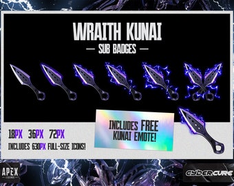 Wraith Kunai Apex Legends Sub Badges and Emote for Twitch, Discord, and YouTube