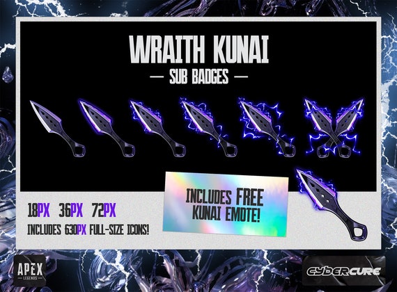 Wraith Kunai Apex Legends Sub Badges and Emote for Twitch, Discord, and YouTube