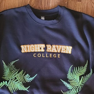 Night Raven College Embroidered Sweatshirt, Twisted Wonderland Sweatshirt, Disney Twisted Wonderland Sweatshirt, Twst Sweatshirt