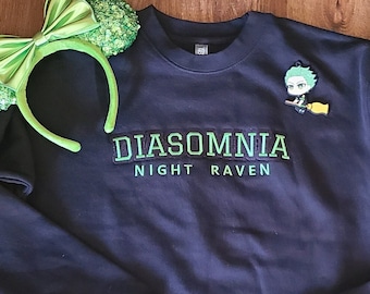 Diasomnia Embroidered Sweatshirt, Twisted Wonderland Sweatshirt, Disney Twisted Wonderland Sweatshirt, Twst Sweatshirt