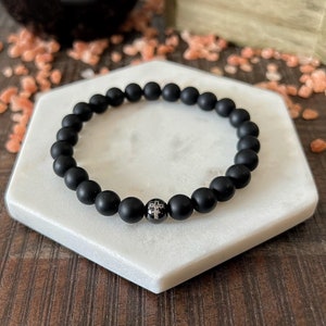 Matte Onyx Gemstone Bracelet | Stretchable Bracelet | Spiritual Bracelet | Stylish Bracelet | Unisex Bracelet