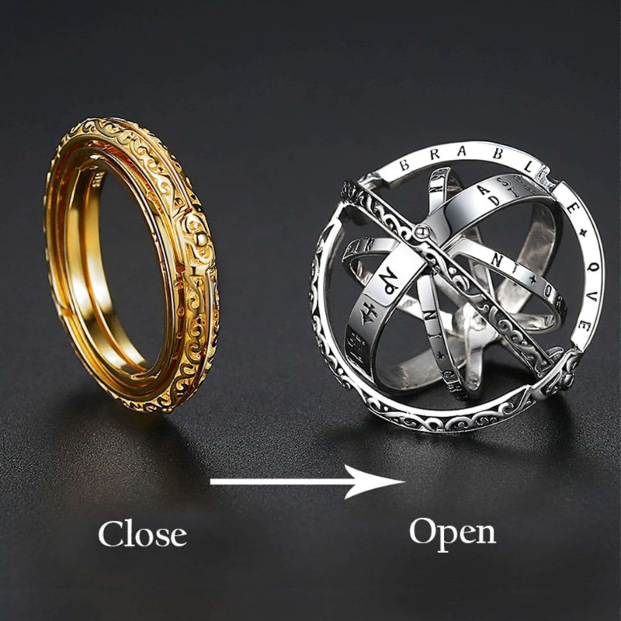 Astronomical Sphere Ball Ring Couple Lover Fashion Jewelry Gifts Vintage  Complex Men Women Rotating Astronomical Astrology Ring - AliExpress