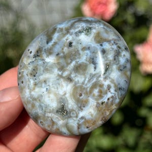 8th Vein Ocean Jasper Blue HQ Palm Stone Orbs Druzy 58mm
