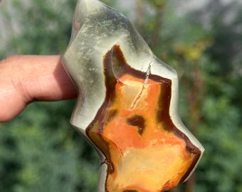 Polychrome Jasper Flame HQ Gemstone Carving Crystal Sculpture Madagascar 3“