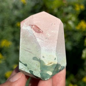 Unicorn Jasper Pastel Tower Polished Crystal Point India Rare 2.2”