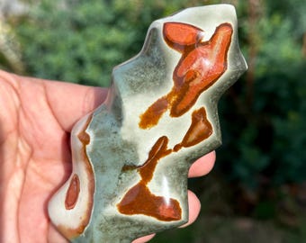 Polychrome Jasper Flame HQ Gemstone Carving Crystal Sculpture Madagascar 4.3“