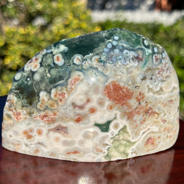 Old Stock Ocean Jasper HQ large Jelly Freeform Blue floating orbs teal orange Druzy 1lb 14oz rare