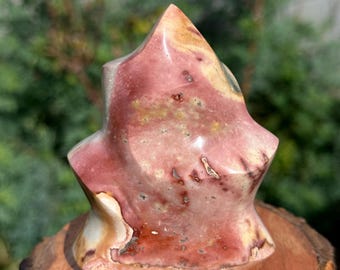 Polychrome Jasper Flame HQ Gemstone Carving Crystal Sculpture Madagascar 3.8“