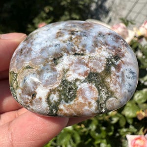 8th Vein Ocean Jasper Blue HQ Palm Stone Orbs Druzy 54mm