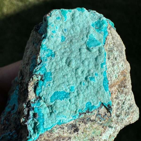 Chrysocolla mineral Specimen vibrant Cyan sparkling druzy New Mexico