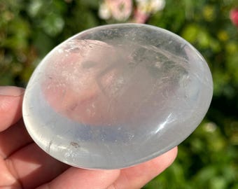 Top Quality Girasol Quartz Jumbo Meditation Palm Stone Milky Quartz Crystal 1/2 LB