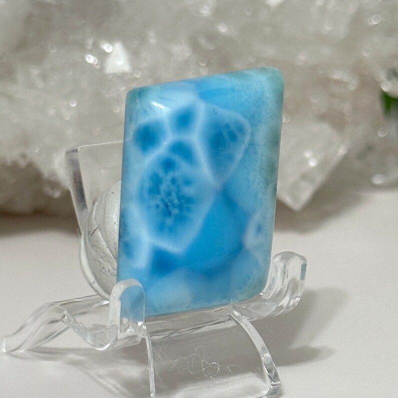 Cabochon Larimar Naturel République Dominicaine – Pierre Précieuse Bleu Ciel (12.3g) LC67