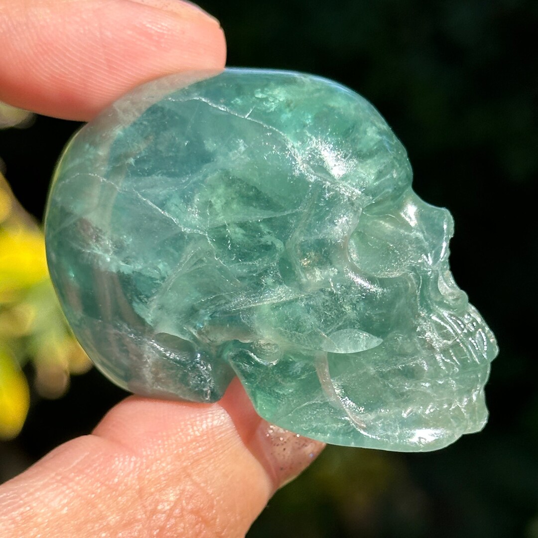 512G Fluorite Crystal Horned Skull main image 1