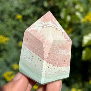 Unicorn Jasper Pastel Tower Polished Crystal Point India Rare 2.55”
