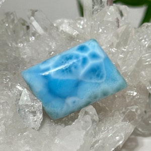 Top grade Larimar 40mm Cabochon chatoyant Blue jewelry gemstone Dominican Republic