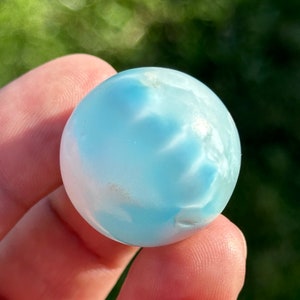 Larimar Blue Sphere Specimen HQ chatoyant gemstone 26.5mm