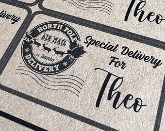 Personalised Christmas stickers, North Pole stamp stickers, Christmas gifts tags, Christmas gift labels, Special Delivery Christmas gift tag