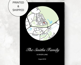 Personalised house warming gift, home map, new home gift, first home print, map print, home prints, keepsake gifts first home, custom map